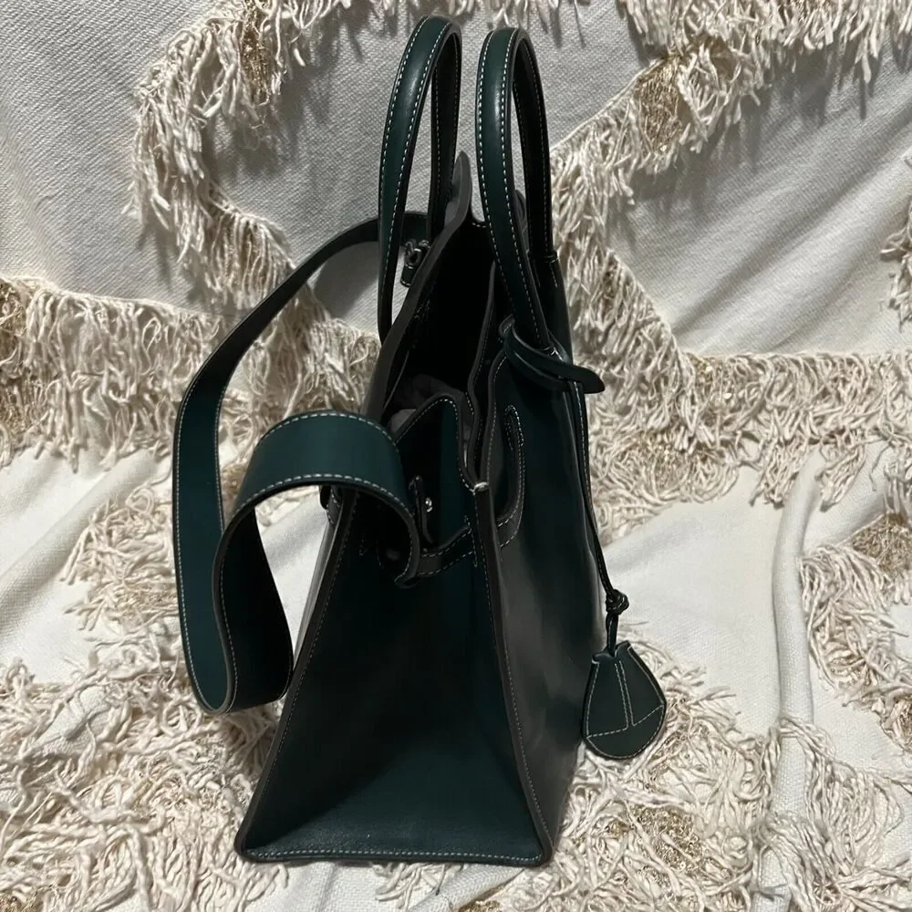 Lanvin Bogey Large Handbag 38 Dark Green NEW